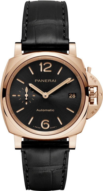 Panerai,Luminor Due 38mm,38mm,Red Gold,Black,Automatic,Date,72hours,PAM01029