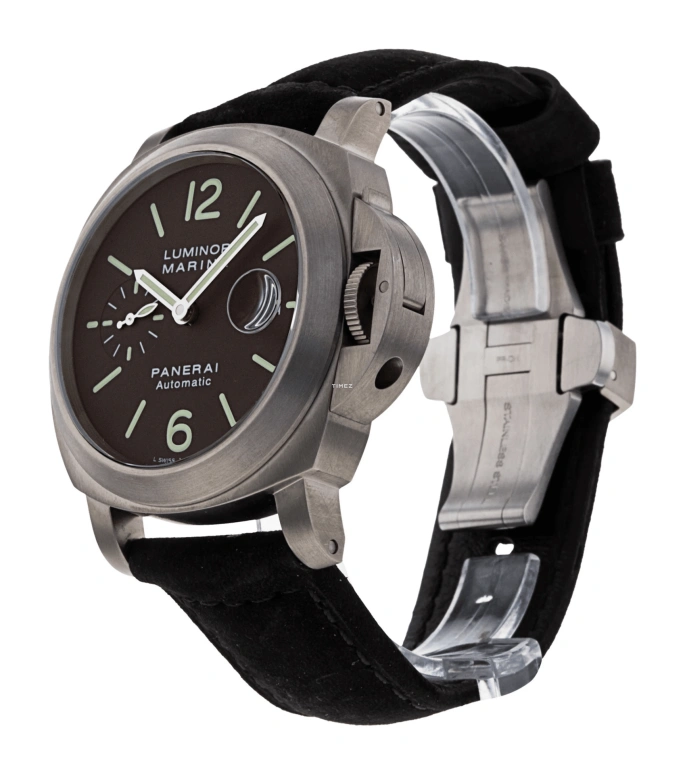 Panerai,Luminor 44mm,44mm,Titanium,Brown,Automatic,Day,42hours,PAM00240