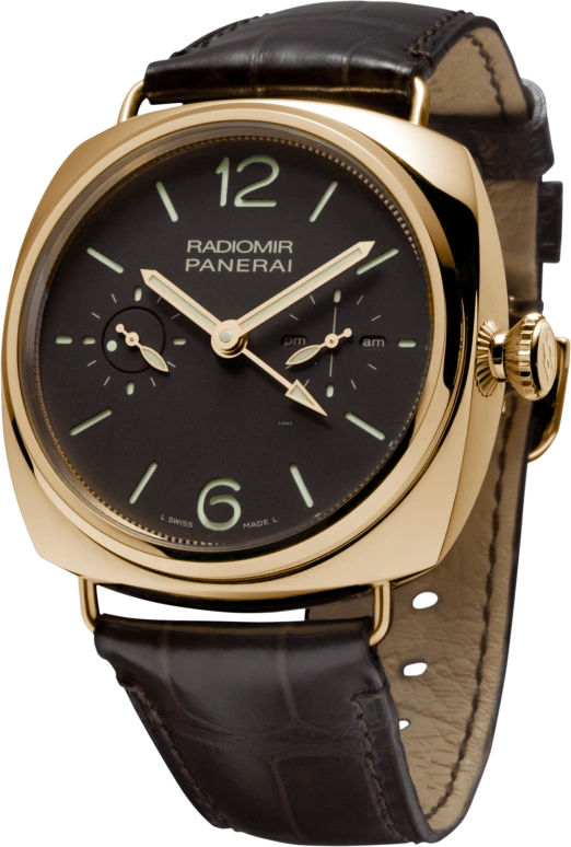 Panerai,Radiomir 48mm,48mm,Pink Gold,Black,Handwound,Power Reserve Indicator,Dule Time,Tourbillon,Day / Night Indication,144hours,In-house Caliber,PAM00330
