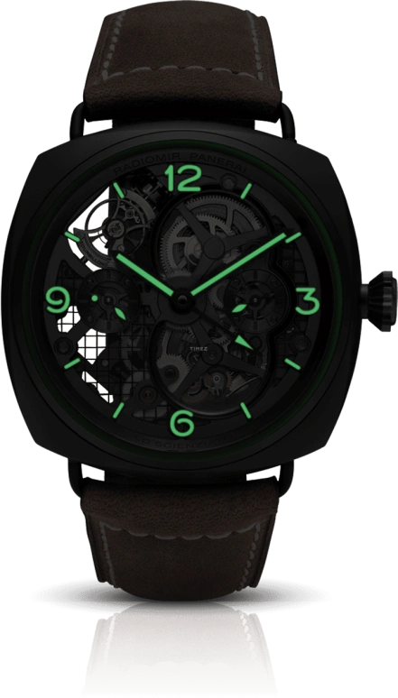Panerai,Radiomir 48mm,48mm,Ceramic,Skeleton,Handwound,Power Reserve Indicator,Dule Time,Tourbillon,Day / Night Indication,144hours,In-house Caliber,PAM00348