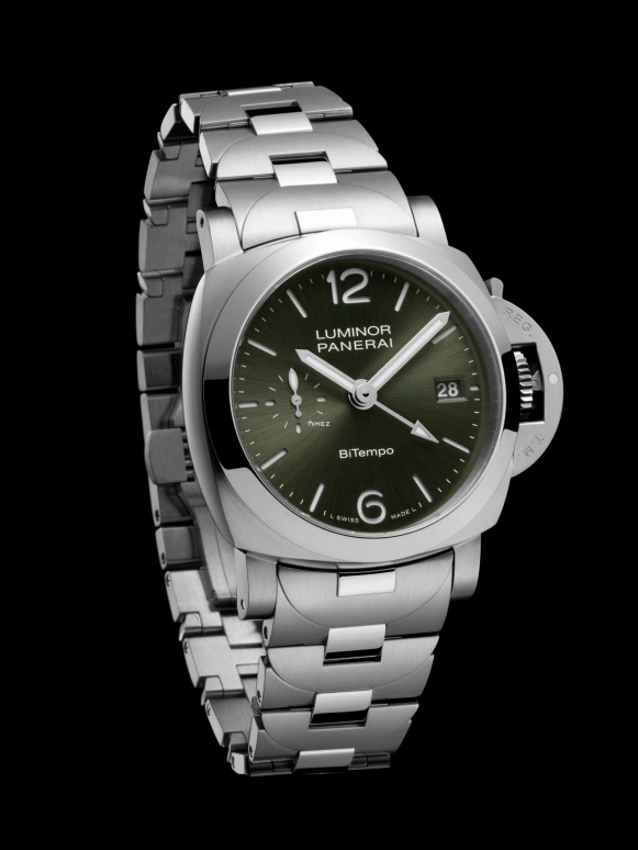 Panerai,Luminor 40mm,40mm,Stainless Steel,Green,Automatic,Day,Dule Time,PAM01640