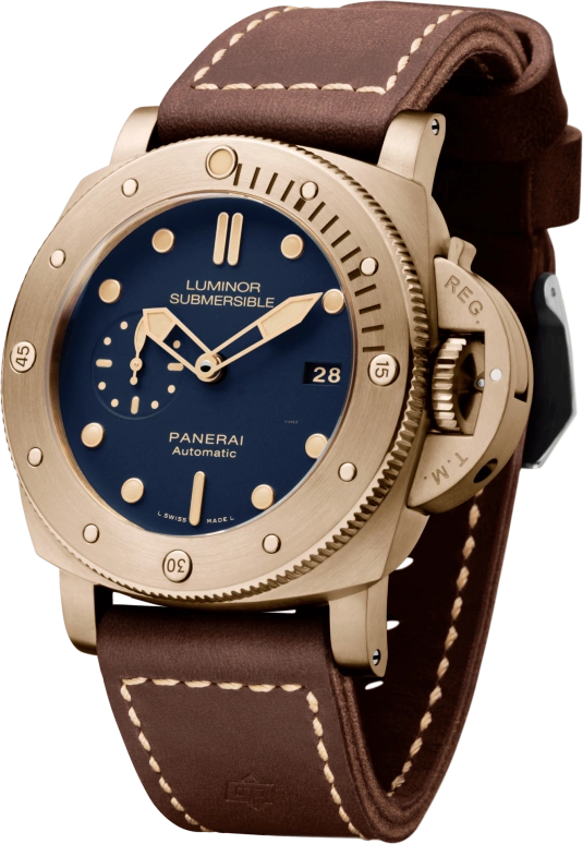 Panerai,Submersible 47mm,47mm,Titanium,Bronze,Blue,Automatic,Date,72hours,PAM00671