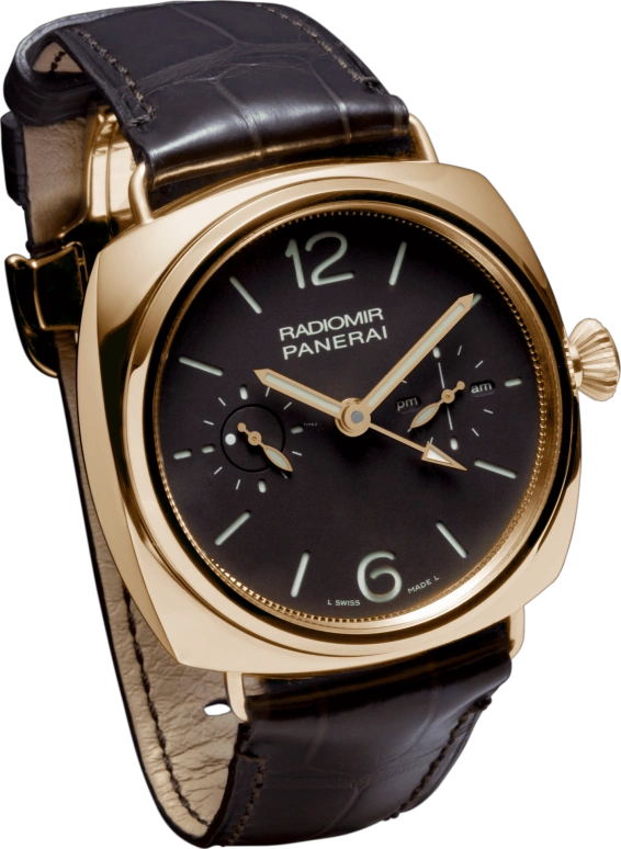 Panerai,Radiomir 48mm,48mm,Pink Gold,Black,Handwound,Power Reserve Indicator,Dule Time,Tourbillon,Day / Night Indication,144hours,In-house Caliber,PAM00330