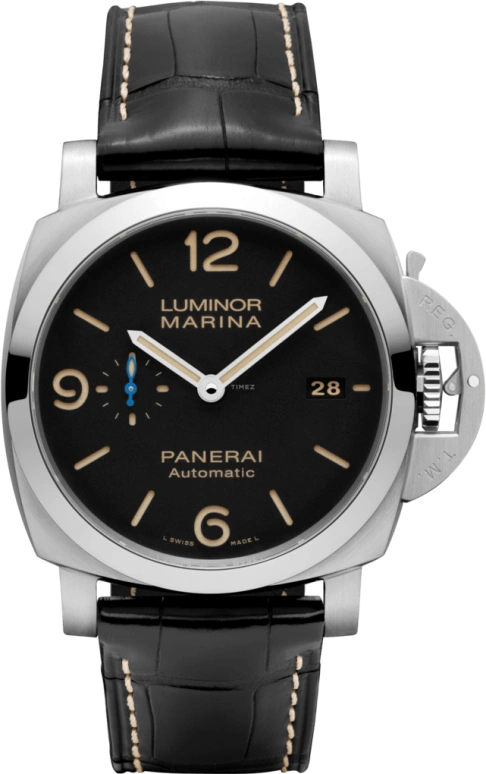 Panerai,Luminor 1950 44mm,44mm,Stainless Steel,Black,Automatic,Date,72hours,PAM01312