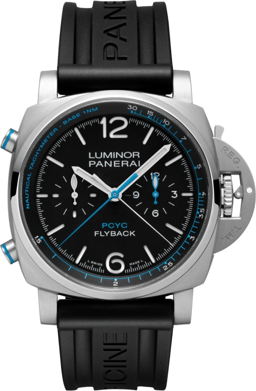 Panerai,Luminor 1950 44mm,44mm,Titanium,Black,Automatic,Chronograph,Date,Flyback,Column Wheel,72hours,In-house Caliber,PAM00764