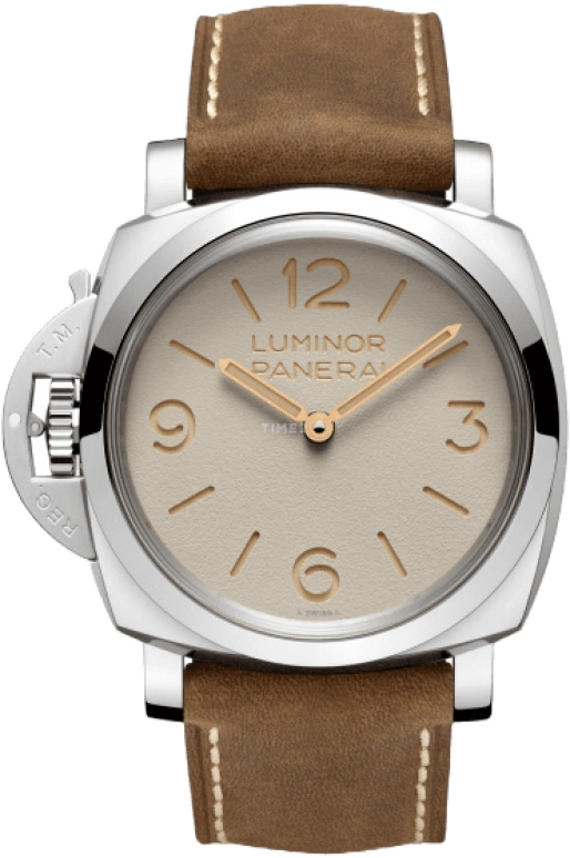 Panerai,Luminor 1950 47mm,47mm,Stainless Steel,Beige,Handwound,Day,72hours,PAM01075