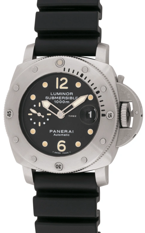 Panerai,Submersible 44mm,44mm,Stainless Steel,Black,Automatic,Day,42hours,PAM00243