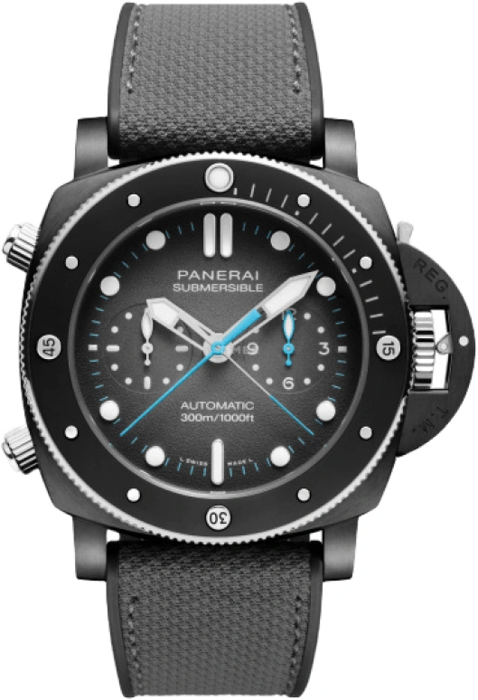 Panerai,Submersible 47mm,47mm,Titanium,Grey,Automatic,Chronograph,Flyback,Rattrapante,PAM01208