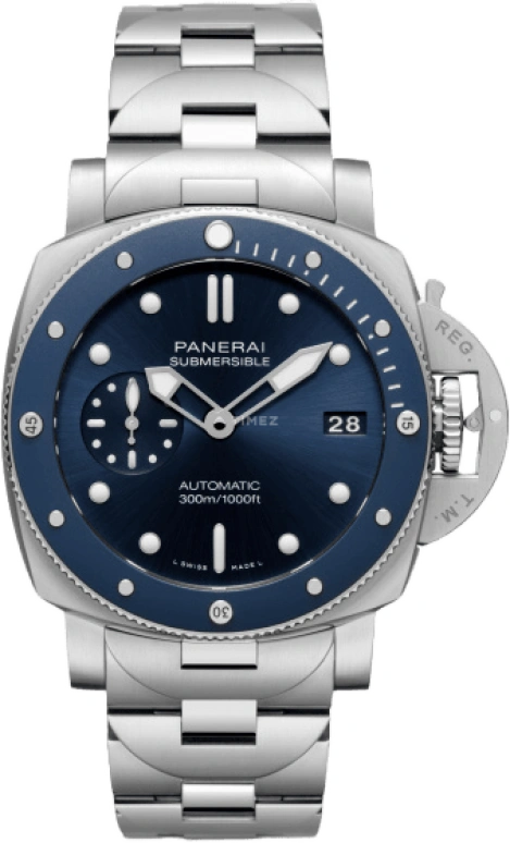 Panerai,Submersible 42mm,42mm,Ceramic,Stainless Steel,Blue,Automatic,Date,72hours,PAM01068
