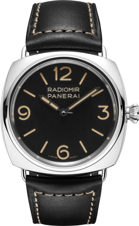 Panerai,Radiomir 45mm,45mm,Stainless Steel,Black,Handwound,72hours,In-house Caliber,PAM01382