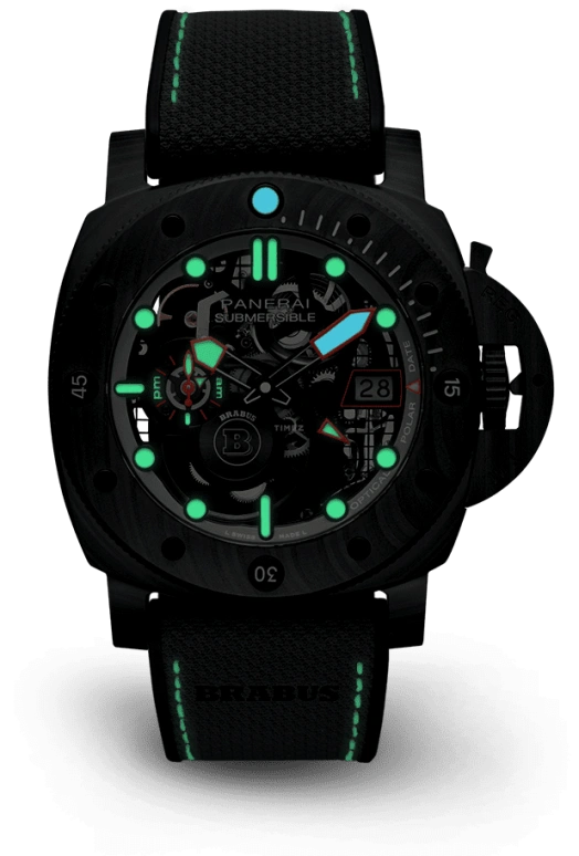 Panerai,Submersible 47mm,47mm,Titanium,Carbotech,Skeleton,Automatic,Day,Power Reserve Indicator,Dule Time,Day / Night Indication,In-house Caliber,Sapphire,PAM01240