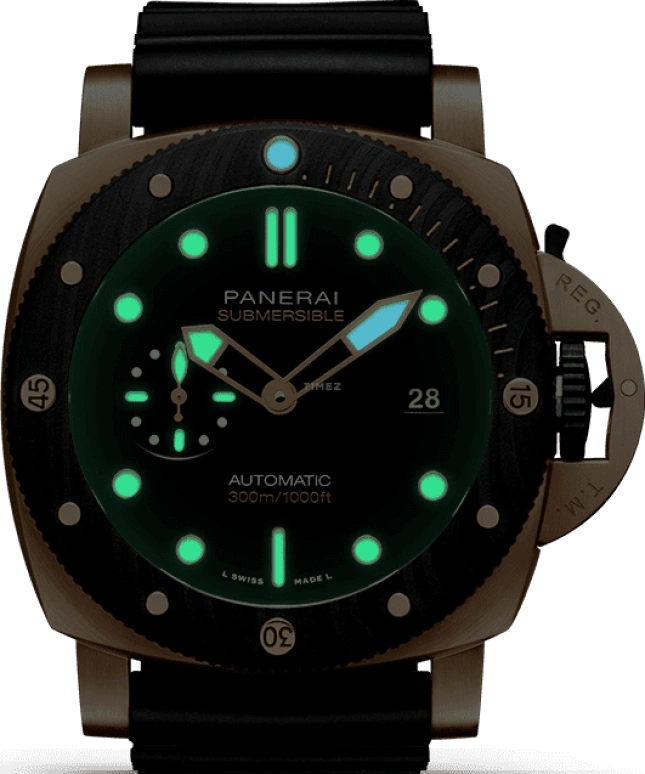 Panerai,Submersible 44mm,44mm,Forged Carbon,Goldtech,Black,Automatic,Date,72hours,PAM01070