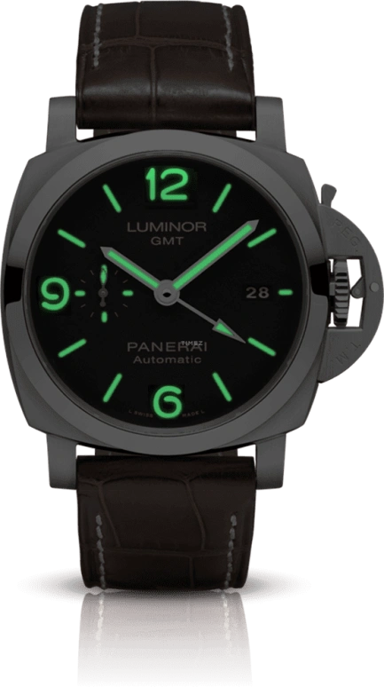 Panerai,Luminor 1950 44mm,44mm,Stainless Steel,Black,Automatic,Day,Power Reserve Indicator,Dule Time,PAM01320