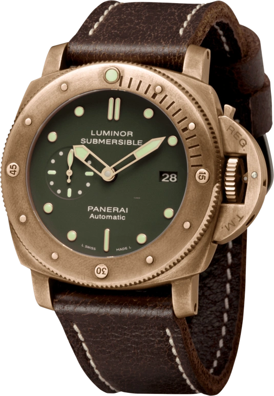 Panerai,Submersible 47mm,47mm,Titanium,Bronze,Green,Automatic,Day,72hours,PAM00382
