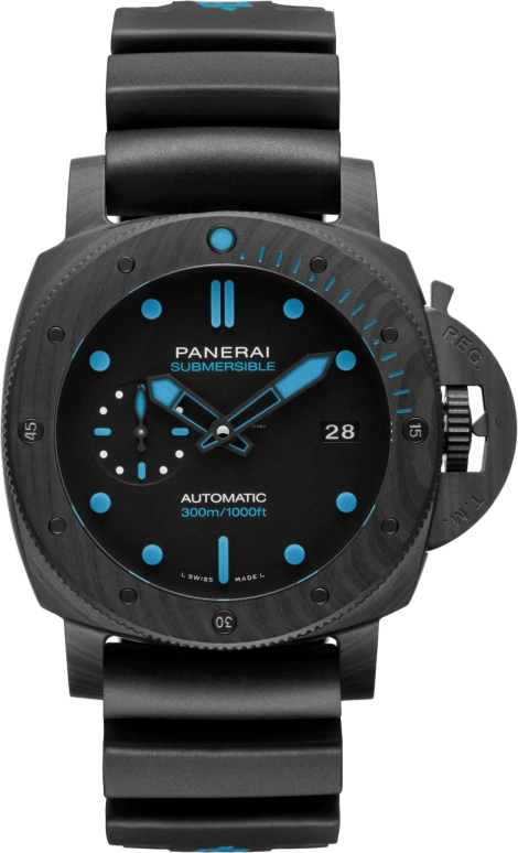 Panerai,Submersible 42mm,42mm,Titanium,Forged Carbon,Black,Automatic,Date,72hours,PAM00960