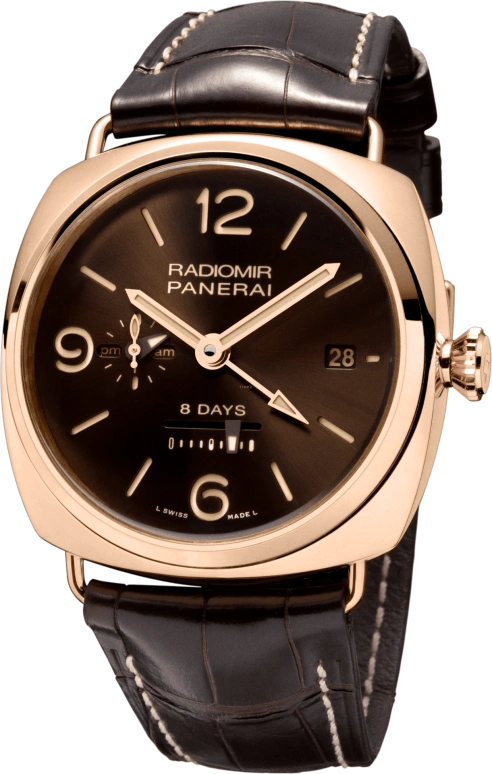 Panerai,Radiomir 45mm,45mm,Red Gold,Brown,Handwound,Date,Power Reserve Indicator,PAM00395