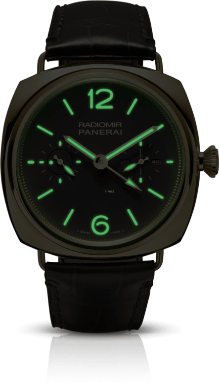 Panerai,Radiomir 48mm,48mm,Pink Gold,Black,Handwound,Power Reserve Indicator,Dule Time,Tourbillon,Day / Night Indication,144hours,In-house Caliber,PAM00330