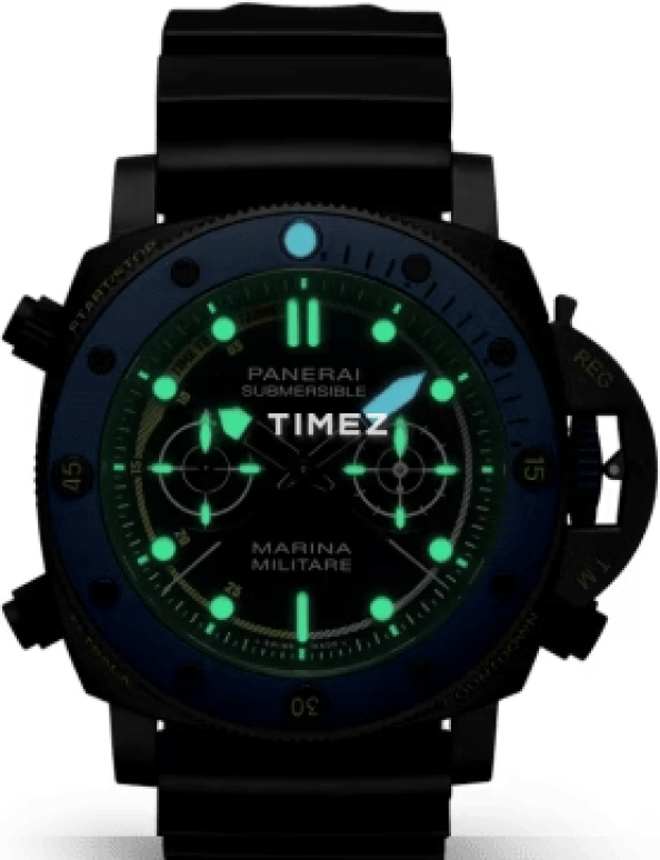 Panerai,Submersible 47mm,47mm,Titanium,Black,Automatic,Chronograph,Flyback,PAM02239