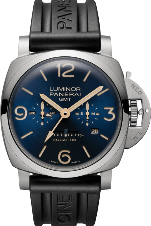 Panerai,Luminor 1950 47mm,47mm,Titanium,Blue,Handwound,Month,Day,Power Reserve Indicator,Dule Time,192hours,In-house Caliber,PAM00670
