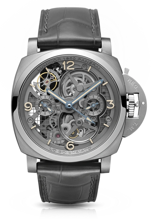 Panerai,Luminor 1950 48mm,48mm,Titanium,Skeleton,Handwound,Power Reserve Indicator,Dule Time,Tourbillon,Day / Night Indication,144hours,In-house Caliber,PAM00578