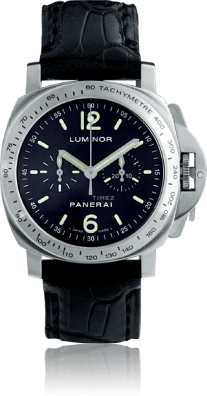 Panerai,Luminor 40mm,40mm,Stainless Steel,Black,Handwound,Chronograph,48hours,PAM00215