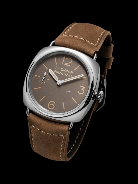 Panerai,Radiomir 45mm,45mm,Stainless Steel,Cream,Brown,Handwound,72hours,In-house Caliber,PAM01385