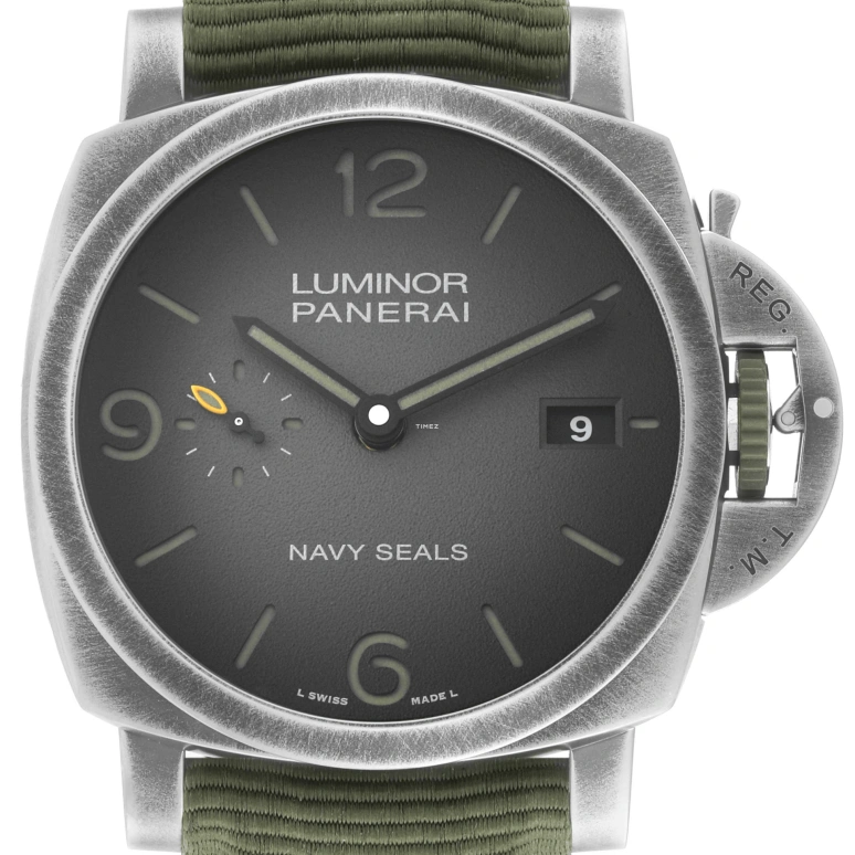 Panerai,Luminor 44mm,44mm,Stainless Steel,Grey,Automatic,Day,72hours,PAM01412