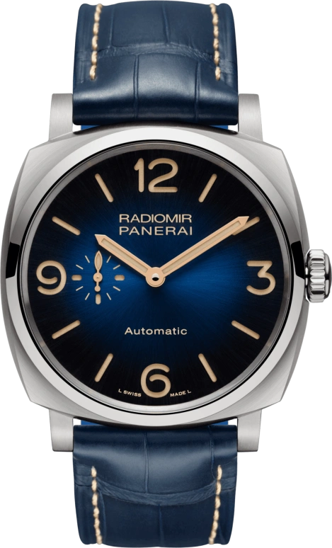 Panerai,Radiomir 1940 45mm,45mm,Stainless Steel,Blue,Automatic,Day,Power Reserve Indicator,PAM01078