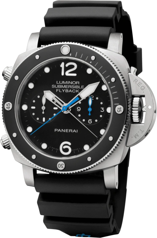 Panerai,Submersible 47mm,47mm,Titanium,Ceramic,Black,Automatic,Chronograph,Date,Flyback,Column Wheel,72hours,In-house Caliber,PAM00615