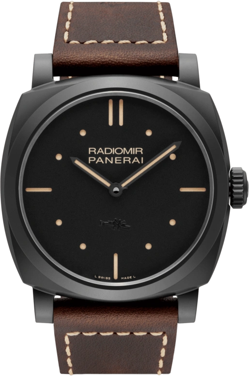 Panerai,Radiomir 1940 48mm,48mm,Titanium,Ceramic,Black,Handwound,Day,72hours,PAM00577