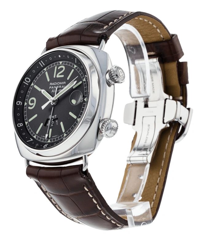 Panerai,Radiomir 42mm,42mm,Stainless Steel,Black,Automatic,Day,Dule Time,Alarm,PAM00098