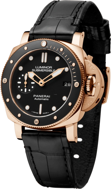 Panerai,Submersible 42mm,42mm,Ceramic,Red Gold,Black,Automatic,Date,72hours,PAM00684