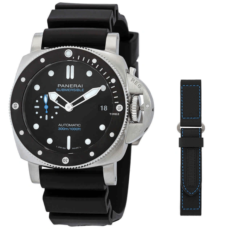 Panerai,Submersible 42mm,42mm,Stainless Steel,Black,Automatic,Day,240hours,PAM01683