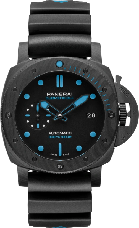 Panerai,Submersible 42mm,42mm,Titanium,Forged Carbon,Black,Automatic,Date,72hours,PAM00960