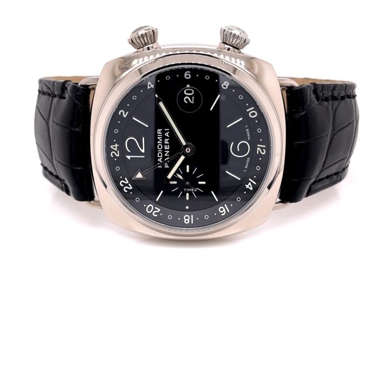 Panerai,Radiomir 42mm,42mm,White Gold,Black,Automatic,Day,Dule Time,PAM00185