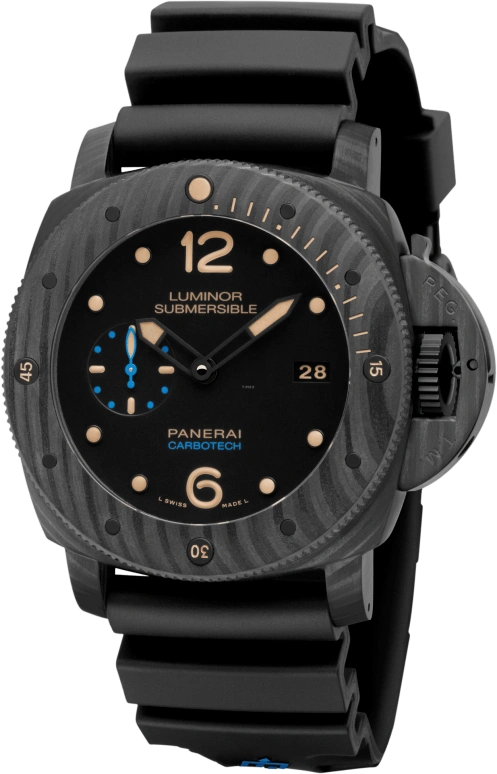 Panerai,Submersible 47mm,47mm,Titanium,Carbon,Black,Automatic,Day,72hours,PAM00616