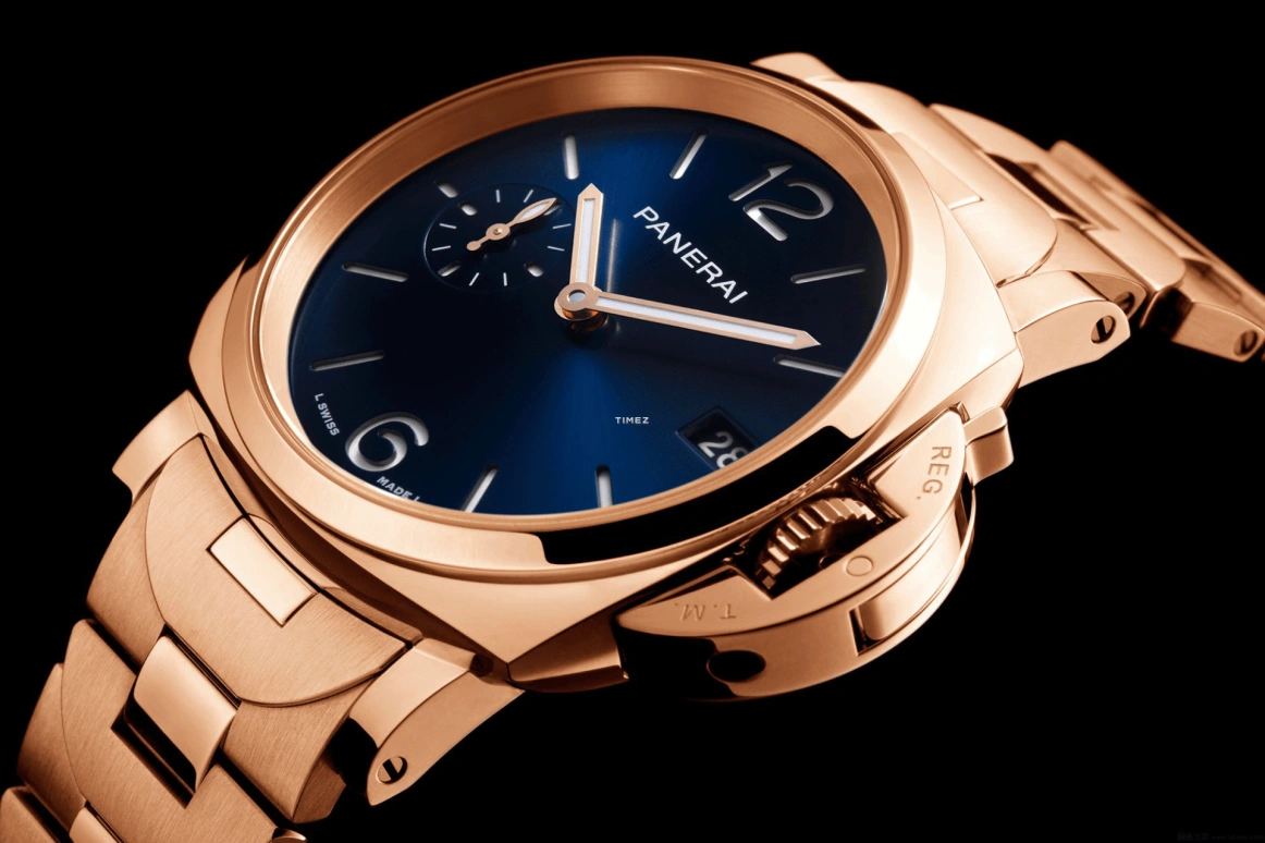 Panerai,Luminor Due 38mm,38mm,Goldtech,Blue,Automatic,Day,72hours,PAM01182