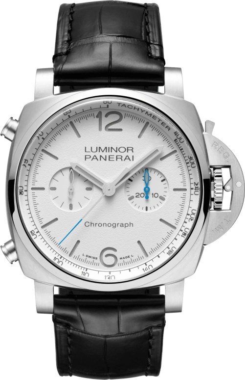 Panerai,Luminor 1950 44mm,44mm,Stainless Steel,White,Automatic,Chronograph,42hours,PAM01218