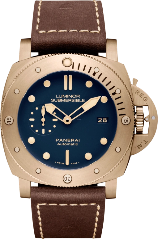 Panerai,Submersible 47mm,47mm,Titanium,Bronze,Blue,Automatic,Date,72hours,PAM00671