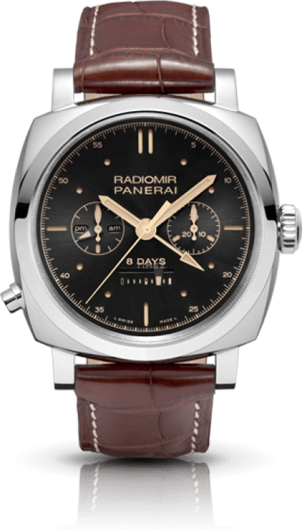 Panerai,Radiomir 1940 45mm,45mm,White Gold,Black,Handwound,Chronograph,Power Reserve Indicator,Dule Time,Day / Night Indication,192hours,In-house Caliber,PAM00503