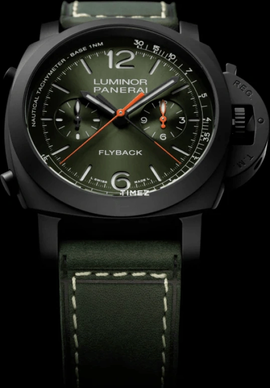 Panerai,Luminor 44mm,44mm,Ceramic,Green,Automatic,Chronograph,Flyback,Rattrapante,PAM01498