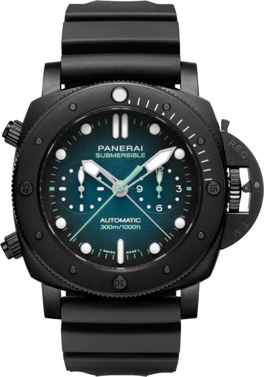 Panerai,Submersible 47mm,47mm,Titanium,Blue,Automatic,Chronograph,Date,Flyback,Column Wheel,72hours,In-house Caliber,PAM00983
