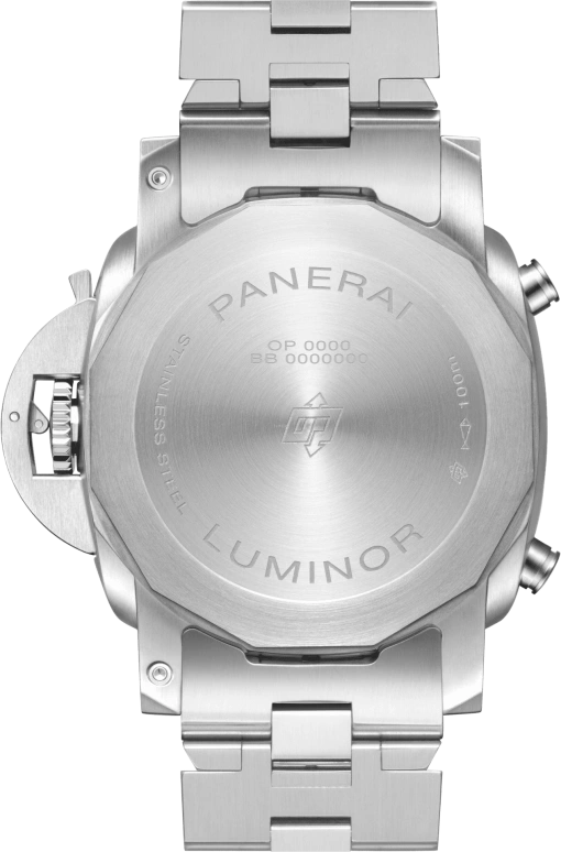 Panerai,Luminor 1950 44mm,44mm,Stainless Steel,Blue,Automatic,Chronograph,42hours,PAM01110