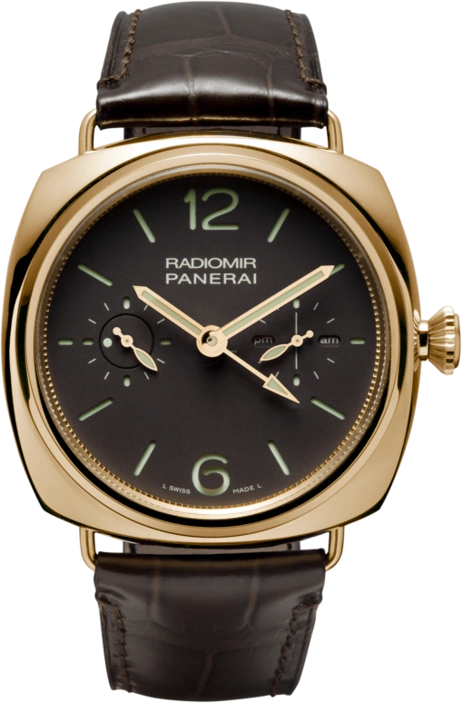 Panerai,Radiomir 48mm,48mm,Pink Gold,Black,Handwound,Power Reserve Indicator,Dule Time,Tourbillon,Day / Night Indication,144hours,In-house Caliber,PAM00330