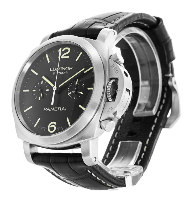 Panerai,Luminor 1950 44mm,44mm,Stainless Steel,Black,Automatic,Chronograph,Flyback,PAM00361