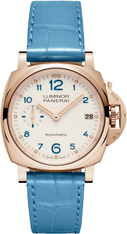 Panerai,Luminor Due 38mm,38mm,Red Gold,White,Automatic,Date,72hours,PAM00756