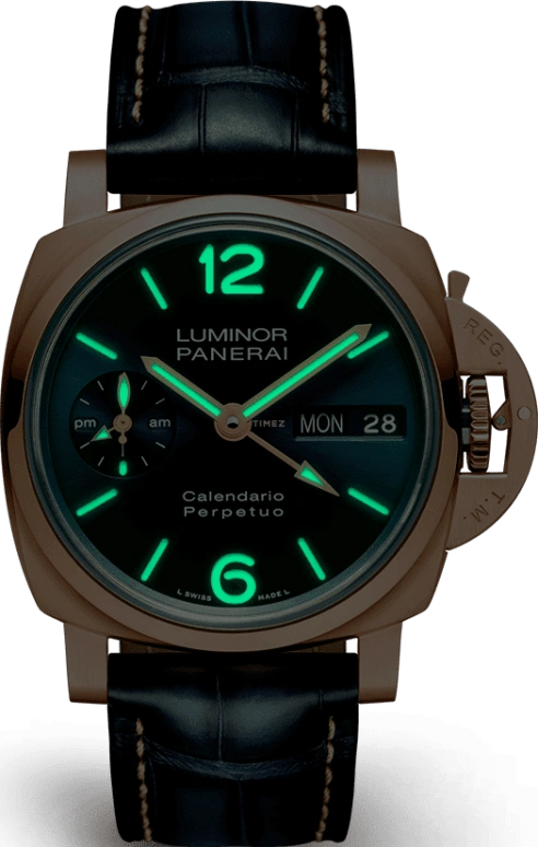 Panerai,Luminor 1950 44mm,44mm,Goldtech,Blue,Automatic,Perpetual Calendar,Annual Calendar,Month,Date,72hours,In-house Caliber,PAM00742