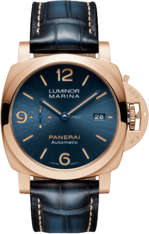 Panerai,Luminor 1950 44mm,44mm,Pink Gold,Blue,Automatic,Date,72hours,PAM01114