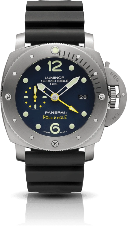 Panerai,Submersible 47mm,47mm,Titanium,Blue,Automatic,Day,Dule Time,PAM00719