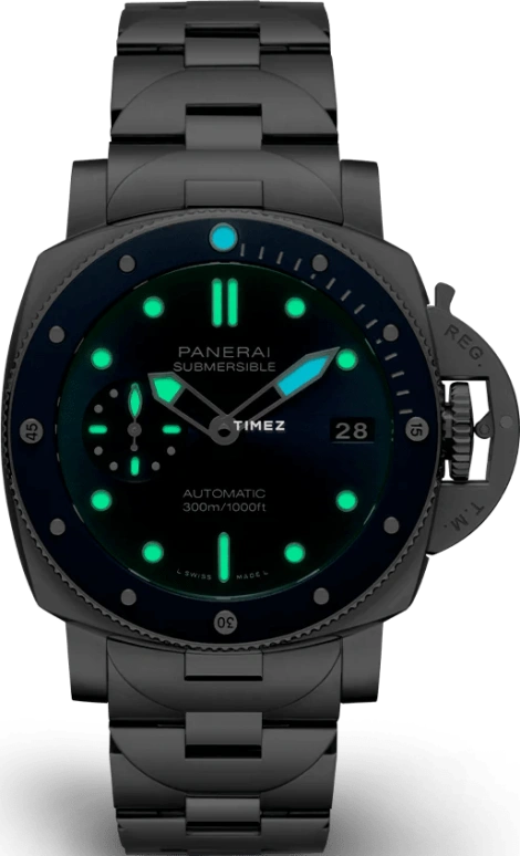 Panerai,Submersible 42mm,42mm,Stainless Steel,Black,Automatic,Day,72hours,PAM02068